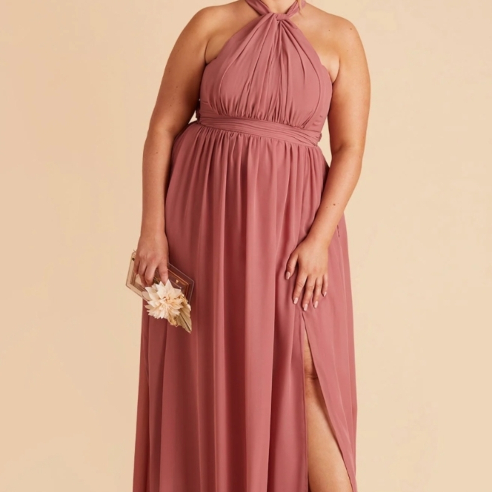 Birdy Grey Grace Chiffon Dress With Slit,Mulberry, Size S